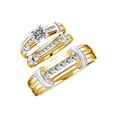 thumbnail image 1 of AFFY White Natural Diamond Wedding Trio Band Ring Set In 10k Yellow Gold (0.52 Cttw), 1 of 1