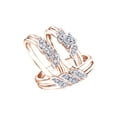 thumbnail image 1 of AFFY White Natural Diamond Wedding Trio Bridal Ring Set In 10k Rose Gold (0.25 Cttw), 1 of 1