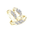 thumbnail image 1 of AFFY White Natural Diamond Wedding Trio Bridal Ring Set In 10k Yellow Gold (0.25 Cttw), 1 of 1