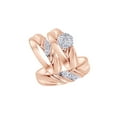 thumbnail image 1 of AFFY White Natural Diamond Wedding Trio Ring Set In 10k Rose Gold (0.38 Cttw), 1 of 1