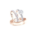 thumbnail image 1 of AFFY White Natural Diamond Wedding Trio Ring Set In 10k Rose Gold (0.75 Cttw), 1 of 1