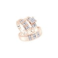 thumbnail image 1 of AFFY White Natural Diamond Wedding Trio Ring Set In 10k Rose Gold (1.33 Cttw), 1 of 1