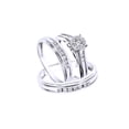 thumbnail image 1 of AFFY White Natural Diamond Wedding Trio Ring Set In 10k White Gold (0.75 Cttw), 1 of 1