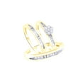 thumbnail image 1 of AFFY White Natural Diamond Wedding Trio Ring Set In 10k Yellow Gold (0.25 Cttw), 1 of 1