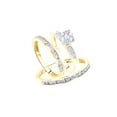 thumbnail image 1 of AFFY White Natural Diamond Wedding Trio Ring Set In 10k Yellow Gold (0.75 Cttw), 1 of 1