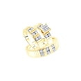 thumbnail image 1 of AFFY White Natural Diamond Wedding Trio Ring Set In 10k Yellow Gold (1.33 Cttw), 1 of 1