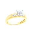 thumbnail image 1 of AFFY White Natural Diamond Wedding Trio Ring Set In 14k Yellow Gold (0.17 Cttw), 1 of 1