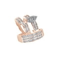 thumbnail image 1 of AFFY White Natural Diamond Wedding & Engagement Trio Band Ring Set In 10k Rose Gold (1.75 Cttw), 1 of 1