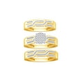 thumbnail image 1 of AFFY White Natural Diamond Wedding & Engagement Trio Band Ring Set In 10k Yellow Gold (0.25 Cttw), 1 of 1