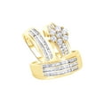 thumbnail image 1 of AFFY White Natural Diamond Wedding & Engagement Trio Band Ring Set In 10k Yellow Gold (1.63 Cttw), 1 of 1