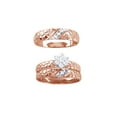 thumbnail image 1 of AFFY White Natural Diamond Wedding & Engagement Trio Bridal Ring Set In 10k Rose Gold (0.15 Cttw), 1 of 1