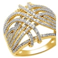 thumbnail image 1 of AFFY White Natural Diamond Woven Layered Ring in 10k Yellow Gold (1 cttw) By, 1 of 1