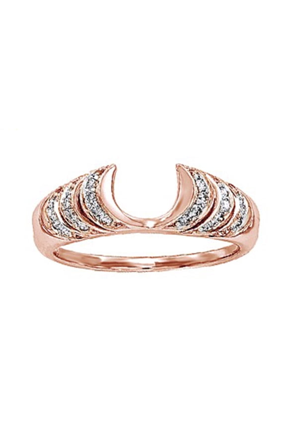 White Natural Diamond Wrap Enhancer Solitaire Ring In 10k Rose Gold (0.25 Cttw)