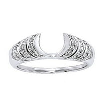AFFY White Natural Diamond Wrap Enhancer Solitaire Ring In 10k White Gold (0.25 Cttw)