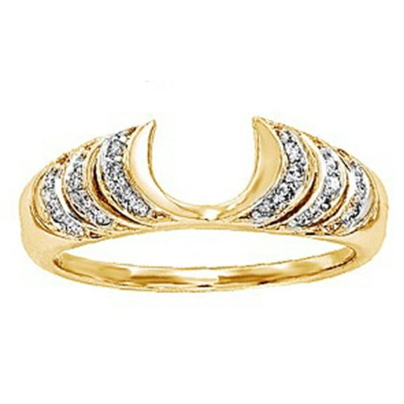 AFFY White Natural Diamond Wrap Enhancer Solitaire Ring In 10k Yellow Gold (0.25 Cttw)