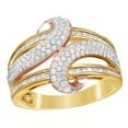 thumbnail image 1 of AFFY White Natural Diamondpass Ring In Two-Tone 10k Yellow Gold (0.75 Cttw), 1 of 1