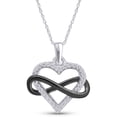 thumbnail image 1 of AFFY White Natural Infinity Two-Tone Heart Pendant in 925 Silver for Women(0.10 Ct), 1 of 7