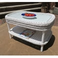 thumbnail image 1 of White Natural Wicker Cocktail Table, Garden Side Style, 1 of 1