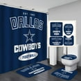 thumbnail image 1 of White Navy Blue American Football Shower Curtain Set Modern Texas Star Rugby Athlete Helmet Sports Bathroom Set Non-Slip Mat Rug, 1 of 6