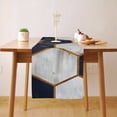 thumbnail image 1 of White Navy Hexagons (2) Table Runner, Seasonal Fall Winter Kitchen Dining Table Decoration for Home Party Decor 13 x 90 Inch, 1 of 4