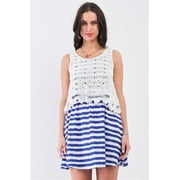 dark blue dress graduation Navy blue and white cotton sailor dress in 1920s look – LaVieDelight main image 1