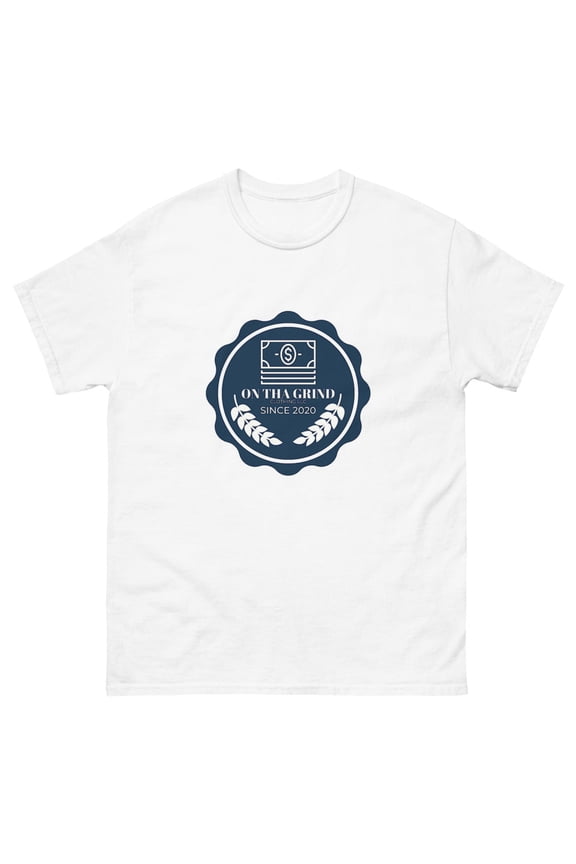 White/Navy Men’s Money Tee