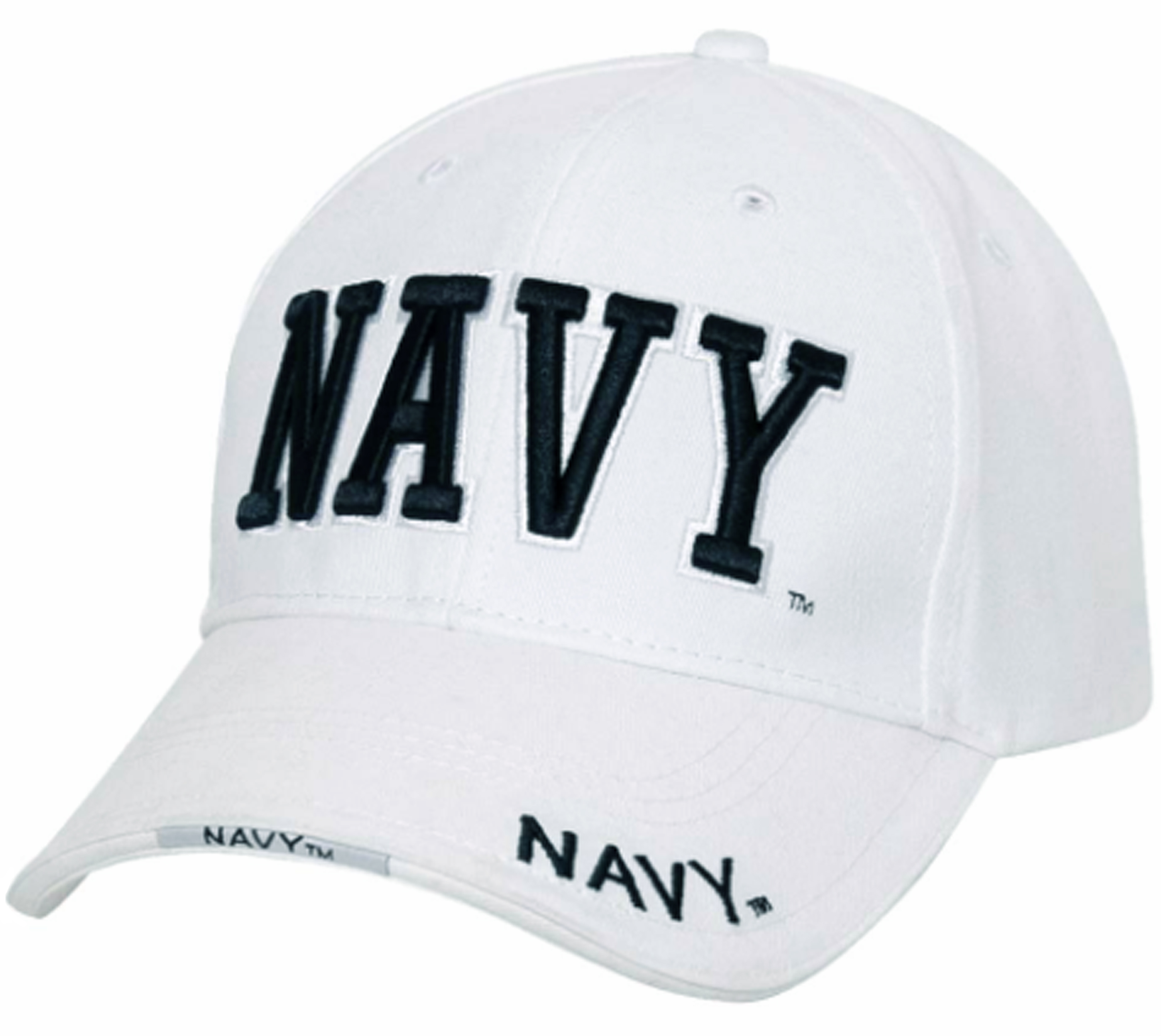 White Navy Veteran Baseball Cap Vet Embroidered Blue Letters, Men WomenOne Size Adjustable Relaxed Fit for Medium, Large, XL and Some XXL - image 1 of 5