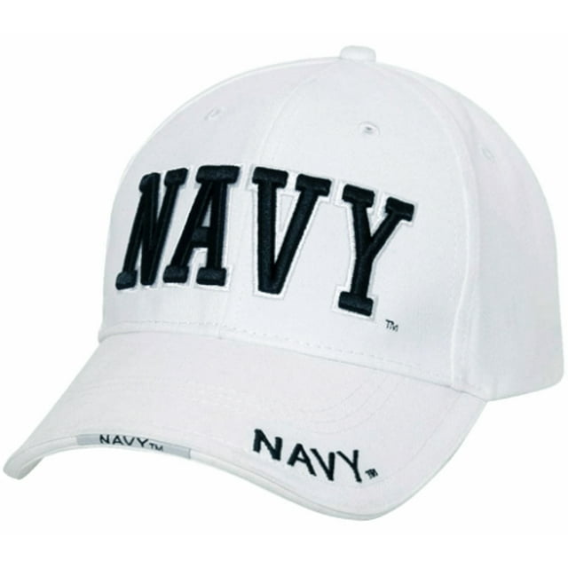White Navy Veteran Baseball Cap Vet Embroidered Blue Letters, Men WomenOne Size Adjustable Relaxed Fit for Medium, Large, XL and Some XXL