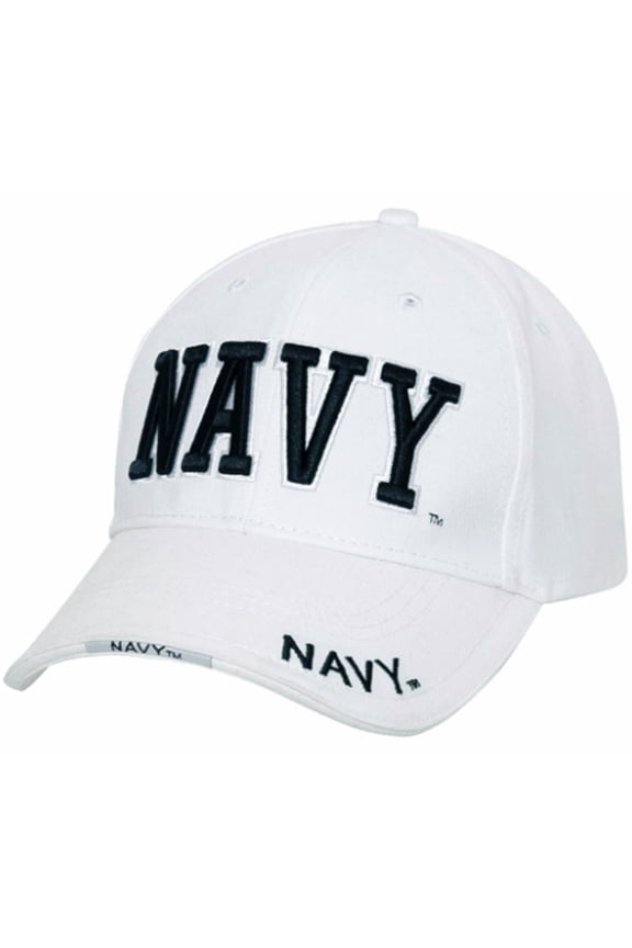 White Navy Veteran Baseball Cap Vet Embroidered Blue Letters, Men WomenOne Size Adjustable Relaxed Fit for Medium, Large, XL and Some XXL
