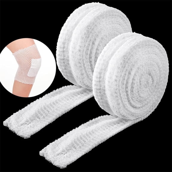 White Net Tubular Webbing,Elastic Wound Dressing Bandage,Stretchable Fix Band Emergency Aid Tubinette,Gauze Wrap Elastic Support Net Bandage,for Wrist Forearm Elbow 2Pcs