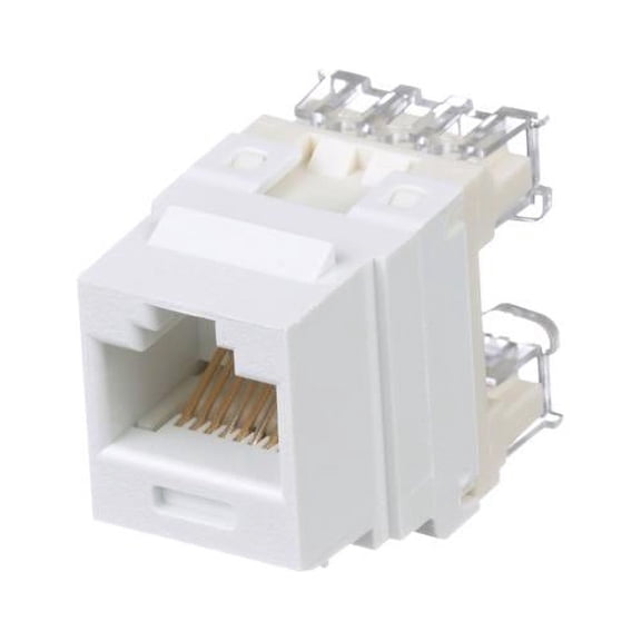 White NetKey Cat 6 UTP RJ45 Punchdown Keystone Jack Module, Pack of 20
