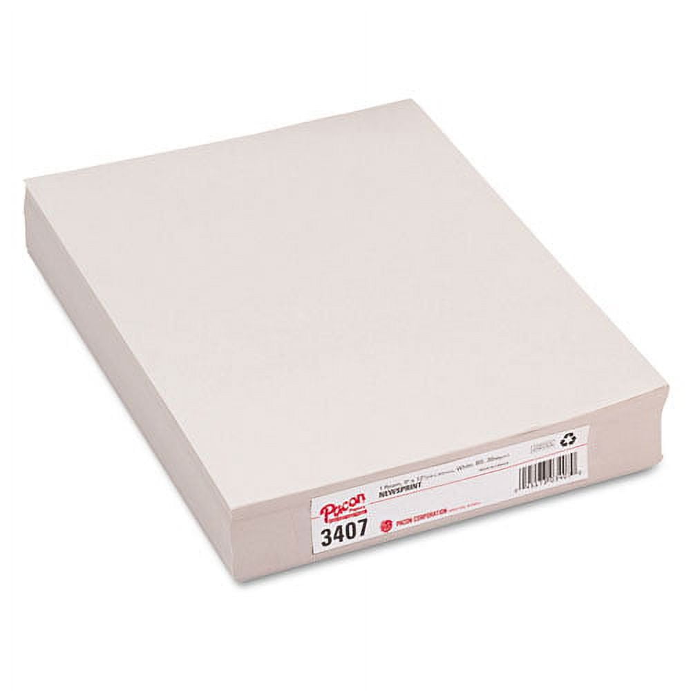 White Newsprint, 30lb, 9 X 12, White, 500/pack | Bundle of 2 Packs