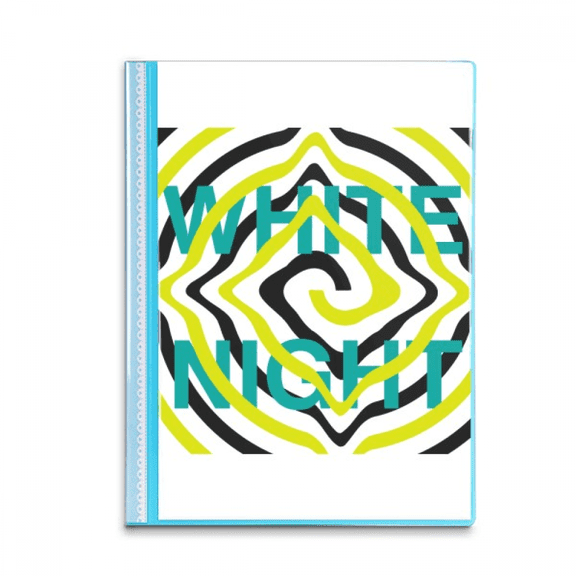 White Night Line Spacing Art Deco  Fashion Book Sheet Protectors Portfolio Binder Folder