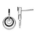 thumbnail image 1 of White Night Diamonds White Night Sterling Silver Rhodium-plated Black Diamond Post Earrings, 1 of 5