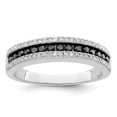 thumbnail image 1 of White Night Sterling Silver Rhodium-plated Black and White Diamond Band QR3252, 1 of 5