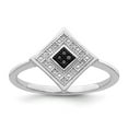 thumbnail image 1 of White Night Sterling Silver Rhodium-plated Black and White Diamond Ring QQR5401-7, 1 of 5