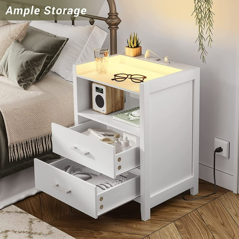 Small white nightstands for bedroom deals
