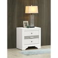 thumbnail image 1 of White Nightstand: Construction & Chic Design - 26"x17"x26 Laminate Surface Silver Trim 26hx26wx17d, 1 of 3