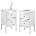 White Nightstand Set of 2, Nightstands with 2 Drawers, Bed Side Table