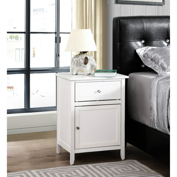 White Nightstand With Ample Drawer Space - 25"h X 19"w 15"d Compact Modern Style For Bedroom Concealed Compartment Elegant Look & Hidden