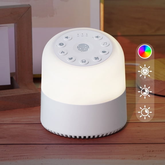 INXDOLHOM White Noise for Baby, 32 Soothing Sound with Night Light for Home Office Travel, White
