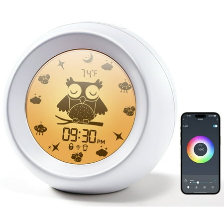 White Noise Machine, Alarm Clock, Night Lights 3-in-1 for Baby Adult Sleeping with 16 Soothing Sounds | Adjustable Night Lights | Sleep Timer | App Remote Control