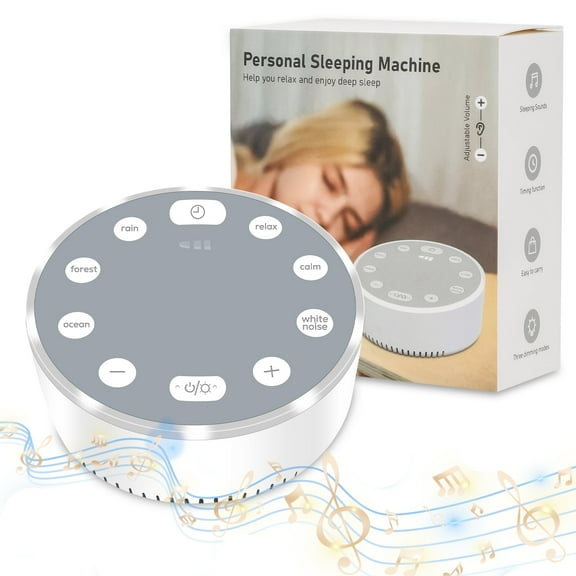 White Noise Machine, DISEN Rechargeable Sound Machine for Sleeping, 6 Soothing Sounds