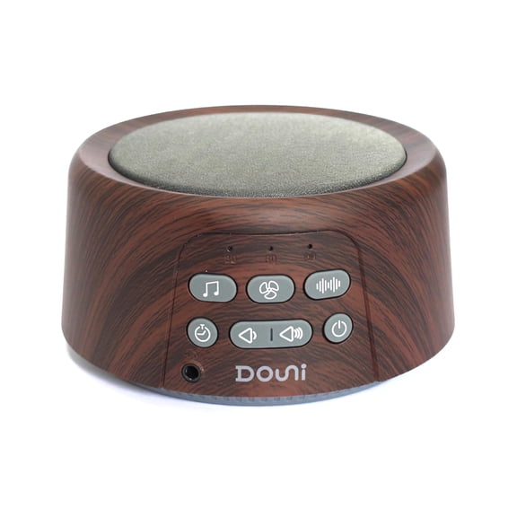 White Noise Machine - Sleep Sound Machine with Soothing Sounds Timer & Memory Function for Sleeping & Relaxation, Sleep Therapy for Kid, Adult, Nursery, Home, Office, Travel. Brown Wood Grain