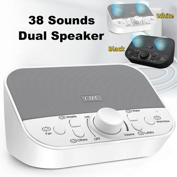 White Noise Machine for Sleeping & Relaxation w/ Timer - 38 Soothing Natural Sounds Maker for Home, Office or Travel