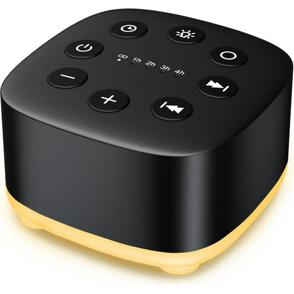 White Noise Sound Machine 30 Soothing Sounds with 32 Volume Control 12 Night Light 5 Timers Portable Sleep Machine for Travel Powered by AC or USB Sleep Therapy for Baby Kids Adults (Black)