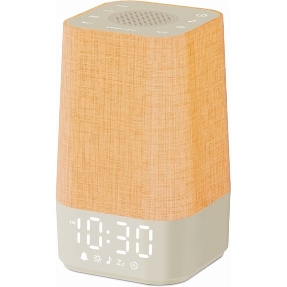 White Noise Sound Machine: Sunrise Alarm Clock for Gentle Wake Up - 30 Soothing Sounds, Adjustable Volume & Night Light, Timer - Easy to Sleep, Relax, Focus
