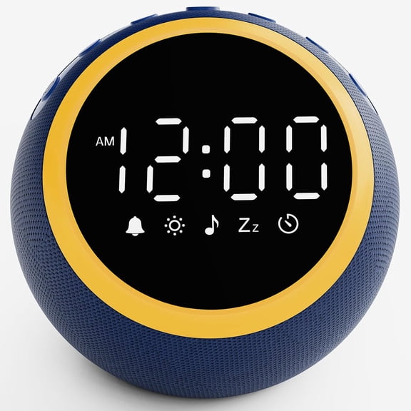 White Noise Sound Machine with Clock: Alarm Clocks, 30 Soothing Sounds, 10 Soft Wake-Up Sounds, 32 Adjustable Volume & Timer, Memory Function - Ideal for Bedrooms Use (Blue)