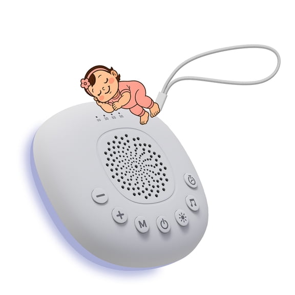 MMOBIEL White Noise Sound Machine with Light USB-C Rechargeable White