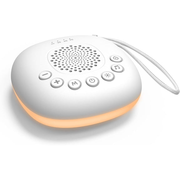 White Noise Sound Machine, Portable Sound Machine for Sleep Baby, Kids & Adults, 20 Travel Soothing Sounds Brown/Pink Noise/Lullaby, Rechargeable, Timer, Memory & Night Light for Home, Nursery